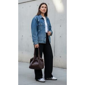 Talbots Brown Pebble Leather Hobo Bucket Bag Y2K Rustic Streetwear Shoulder Bag